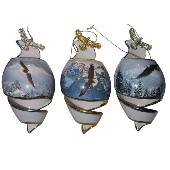 Eagle Ornaments Bradford Editions Heirloom Porcelain Certificate Of Authenticity - Picture 10 of 11